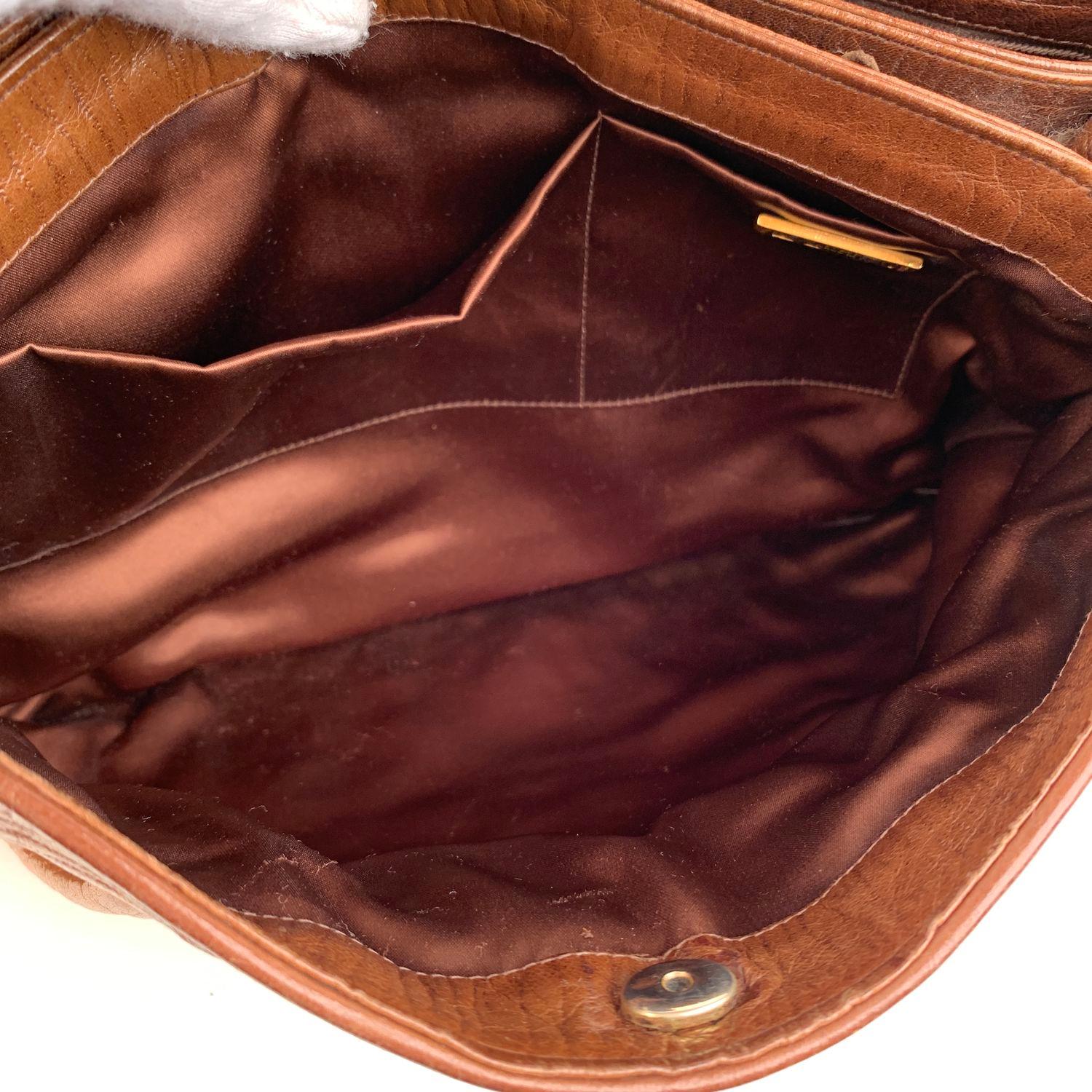 Fendi Vintage Brown Leather Convertible Crossbody Bag 7