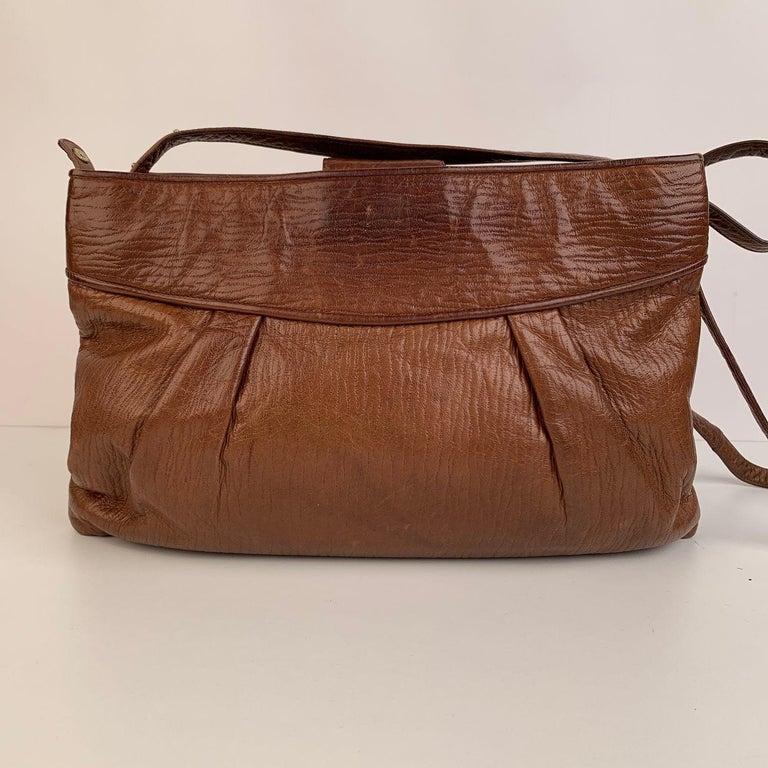 Fendi Vintage Brown Leather Convertible Crossbody Bag For Sale at 1stDibs
