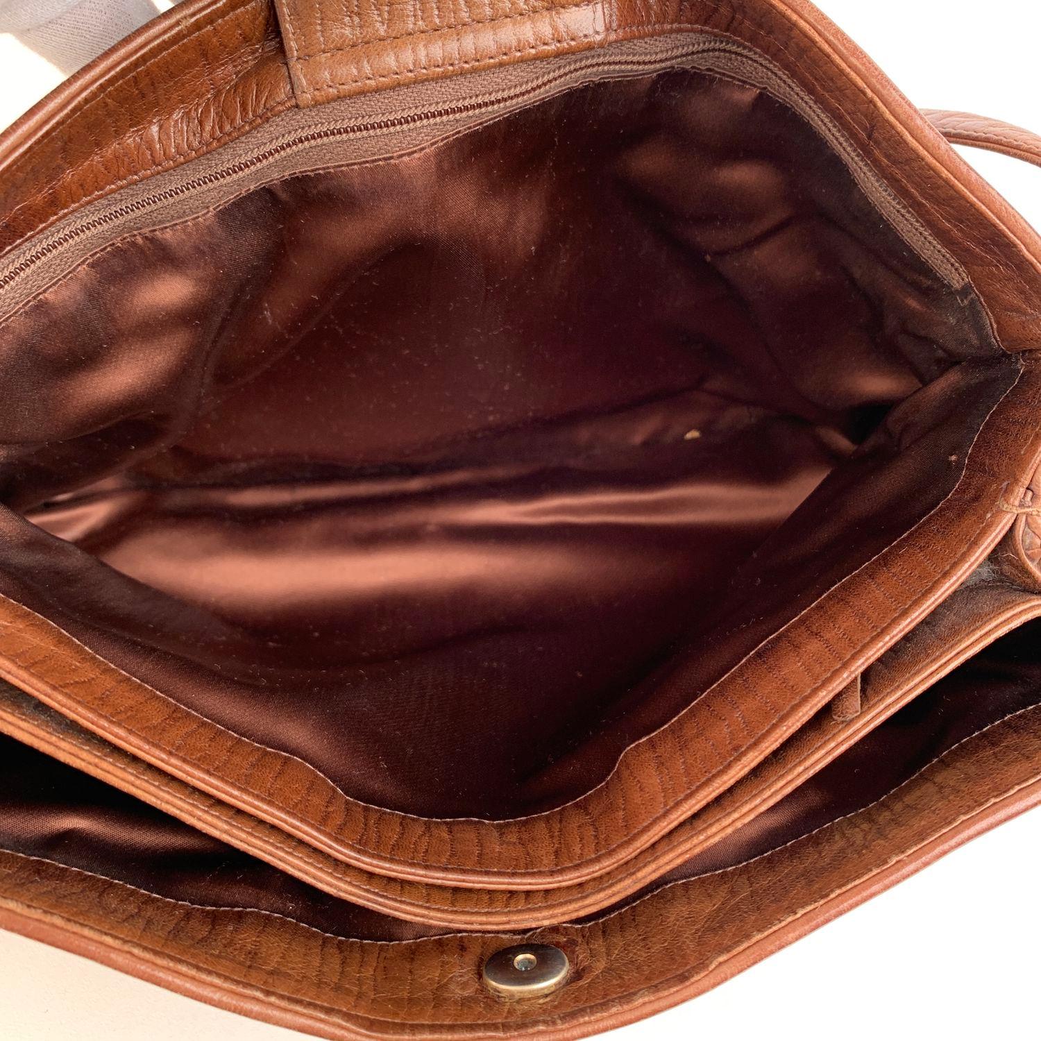 Fendi Vintage Brown Leather Convertible Crossbody Bag 6