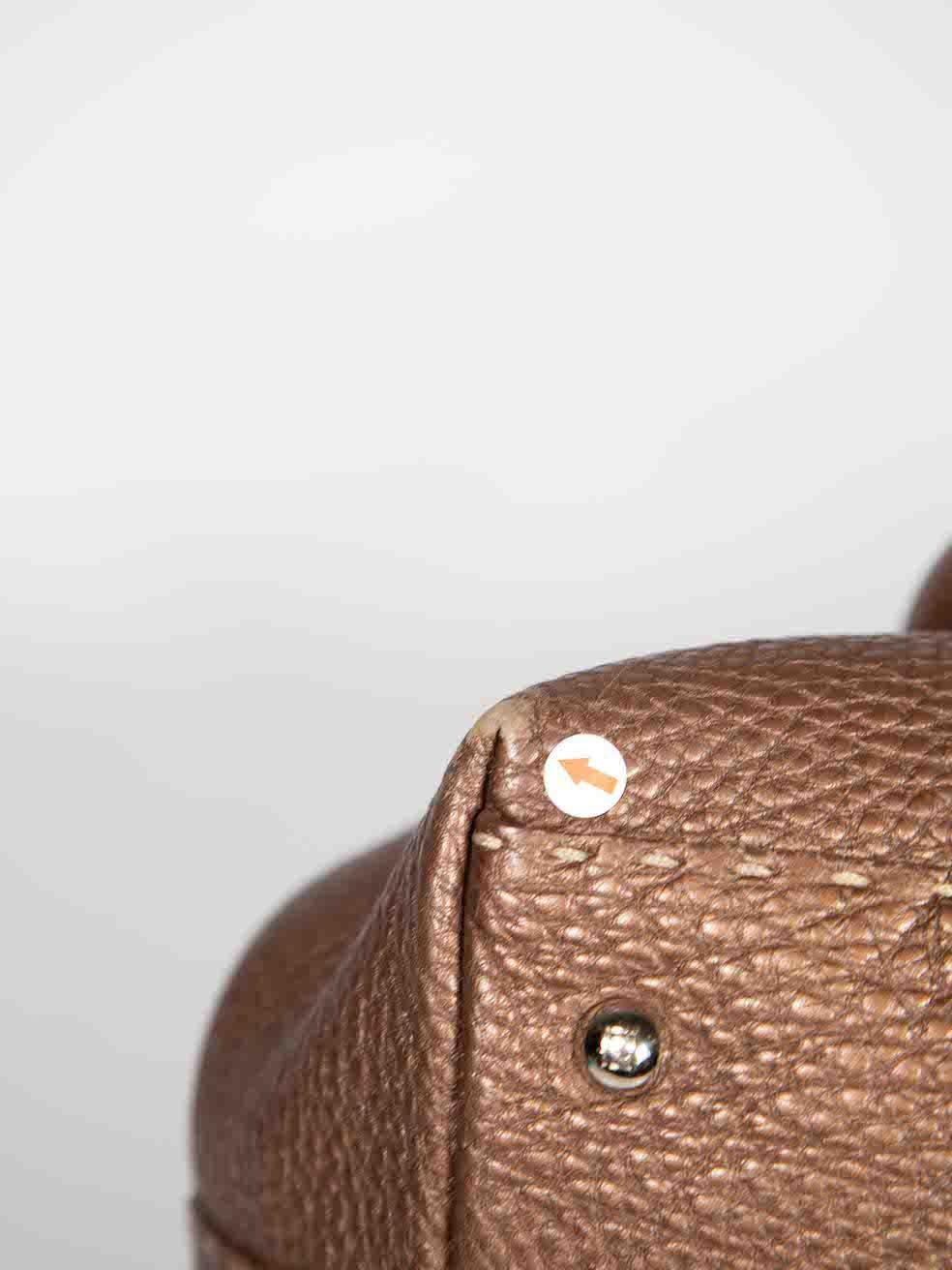 Fendi Vintage Brown Leather Handbag For Sale 3