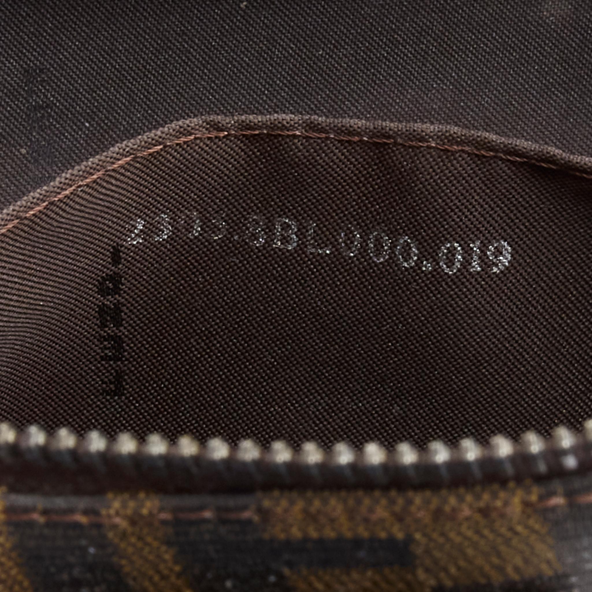 FENDI Vintage brown leather handle Zucca Monogram canvas mini cube boston bag 6