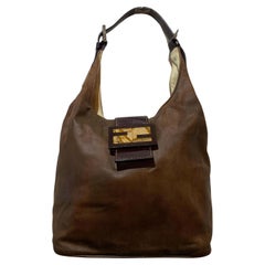Fendi Vintage Brown Leather Shoulder Bag