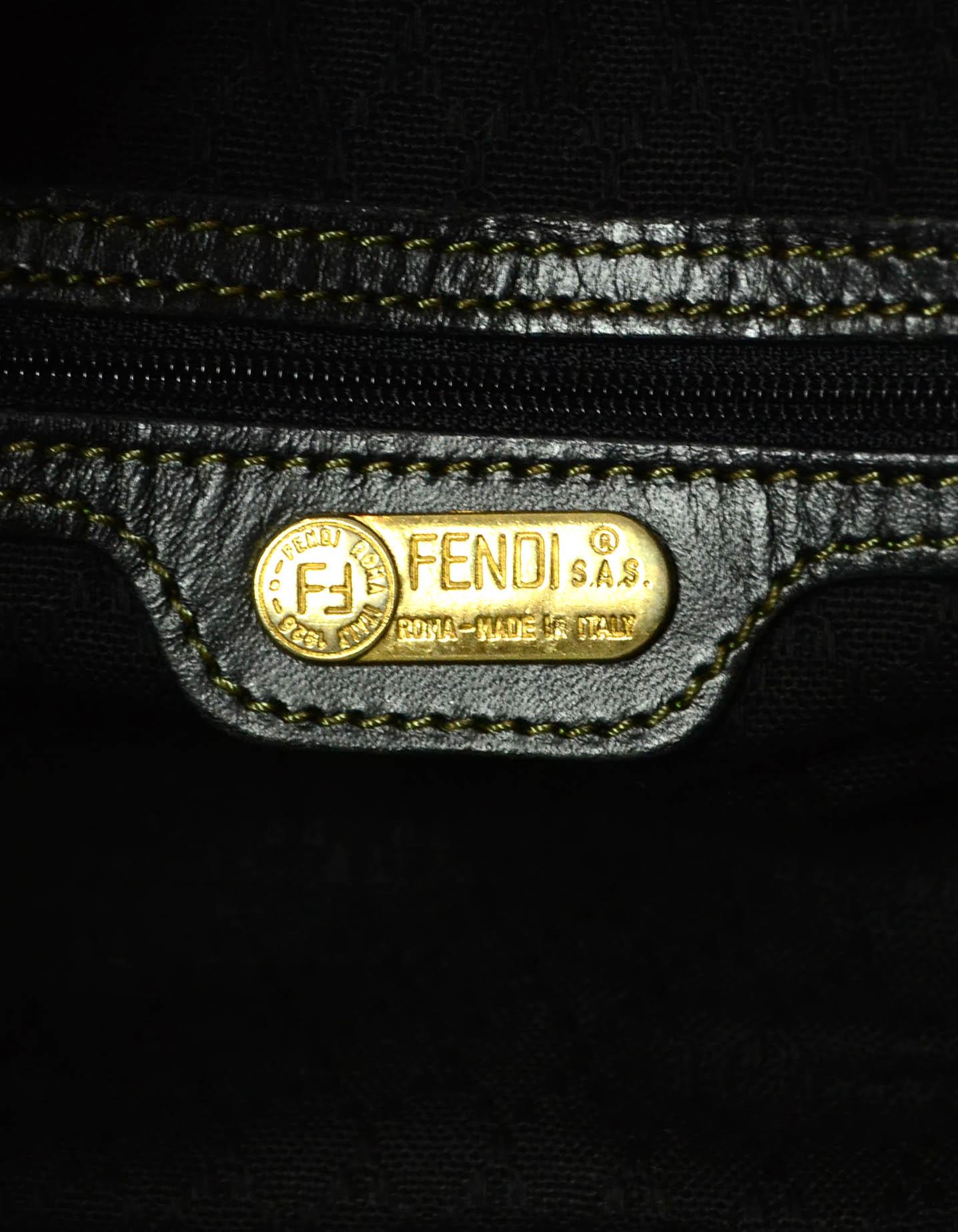 Fendi Vintage Brown Monogram Coated Canvas Boston Bag 1