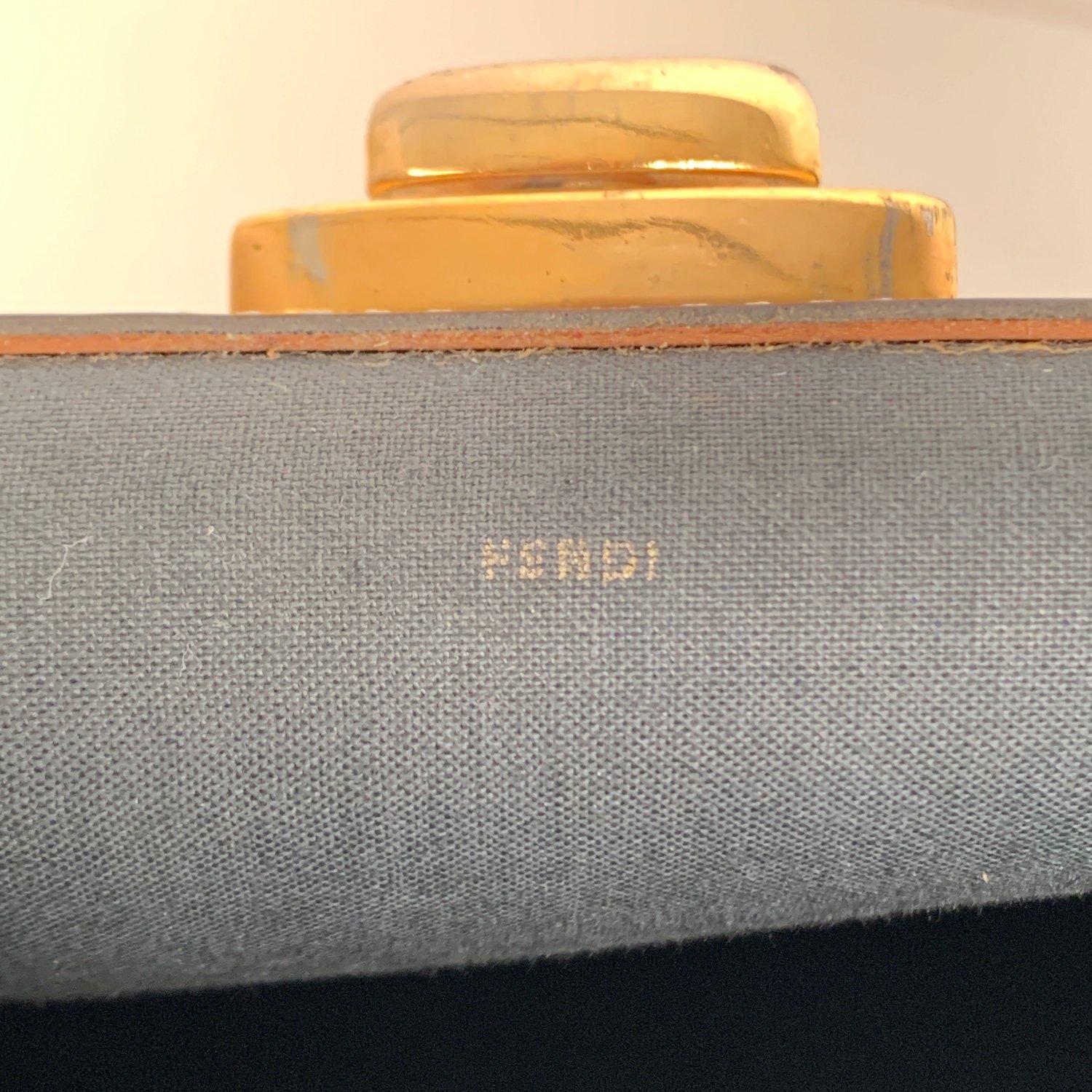 Fendi Vintage Brown Vinyl Doctor Bag Satchel Handbag 2