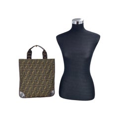 Fendi Vintage Brown Zucca Canvas Foldable Tote Bag Handbag