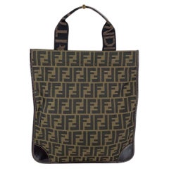 Fendi Vintage Brown Zucca Canvas Foldable Tote Bag Handbag