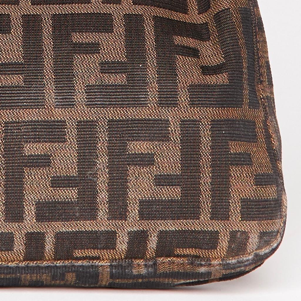 Women's or Men's Fendi Vintage Brown Zucca Monogram Baguette Shoulder Bag
