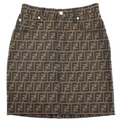 Fendi Used Brown Zucca Skirt