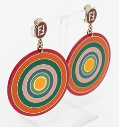 Fendi Vintage Burgunderfarbene Vintage-Ohrclips