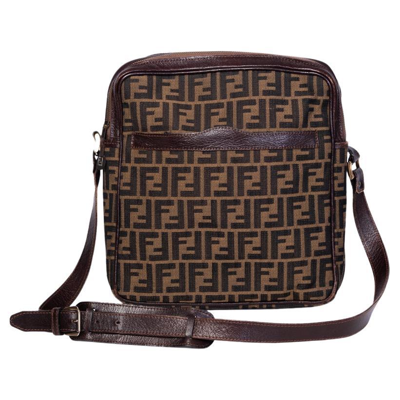 Fendi Black Brown Zucca Coated Canvas and Leather Mini Camera Bag at 1stDibs