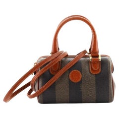Fendi Vintage Convertible Boston Bag Pequin Coated Canvas Micro