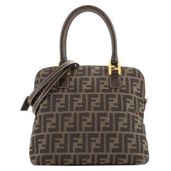 Fendi Vintage Convertible Dome Satchel Zucca Canvas Medium