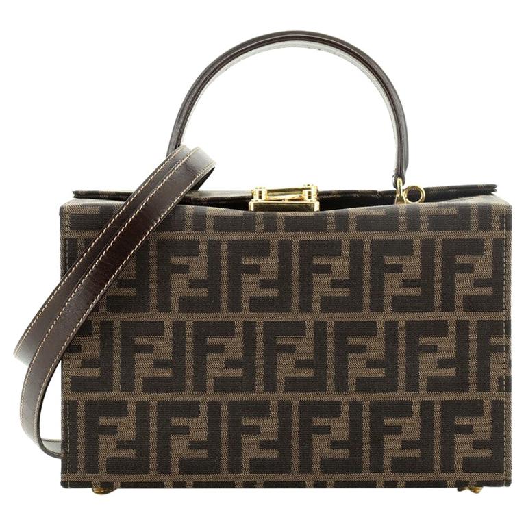 Fendi Vintage Convertible Lock Box Bag Zucca Canvas Medium at 1stDibs