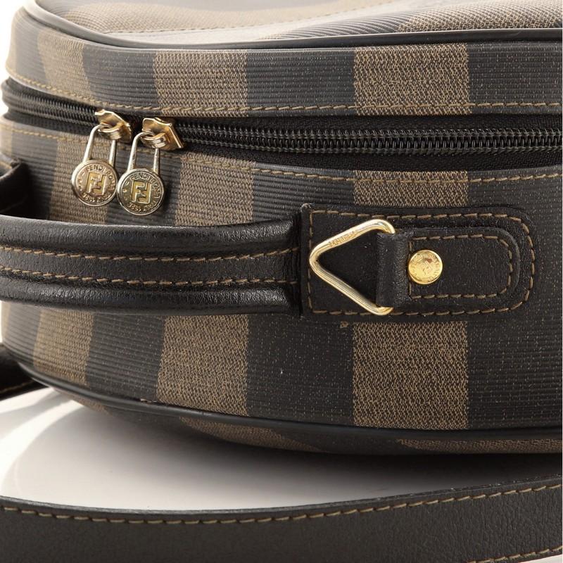 Fendi Vintage Convertible Round Top Handle Bag Pequin Coated Canvas Medium In Good Condition In NY, NY