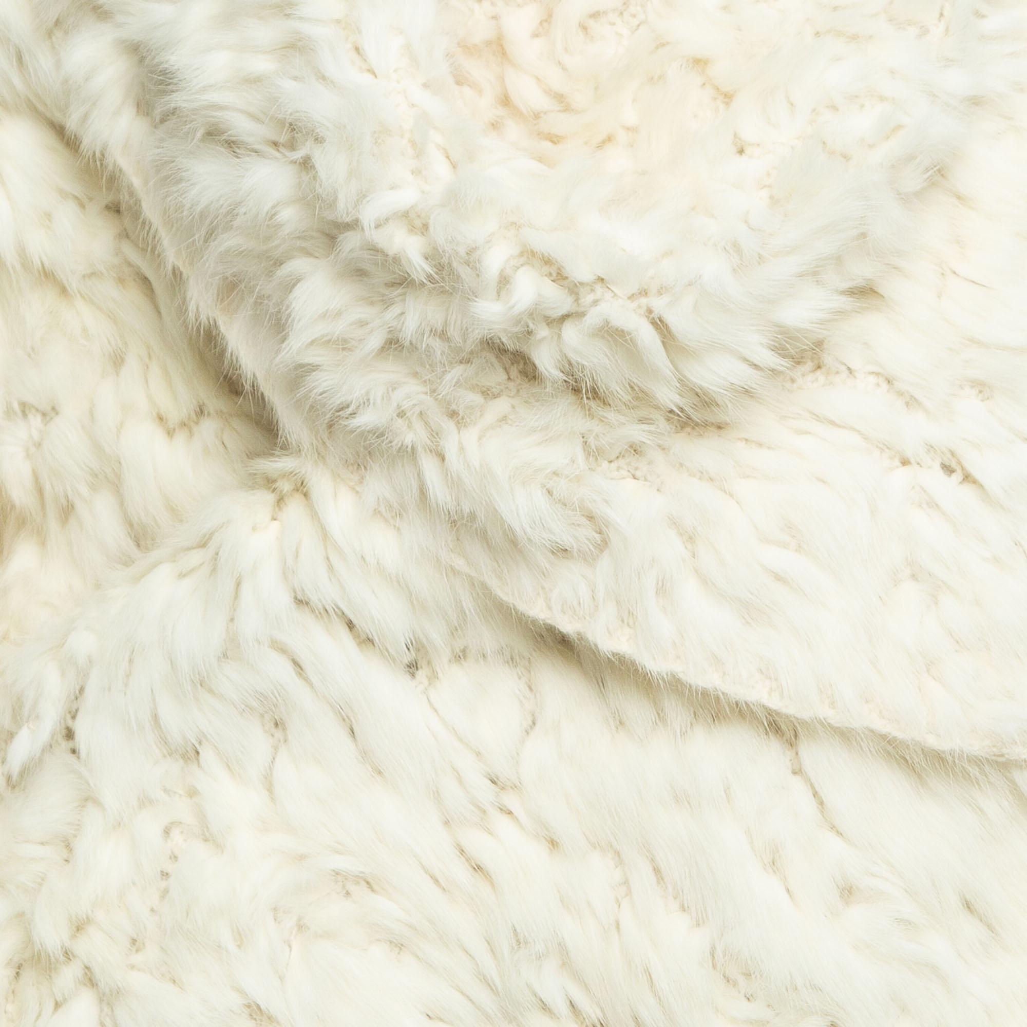 Fendi Vintage Cream Cashmere Fur Mid Length Coat S 3
