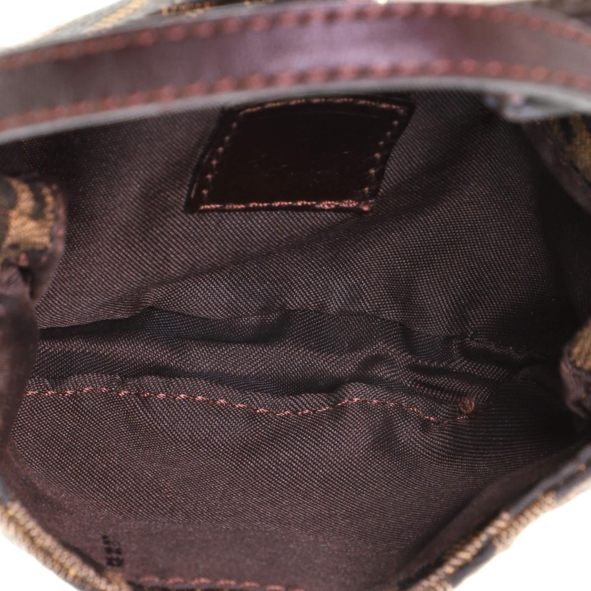 Black Fendi Vintage Croissant Bag Zucca Canvas Mini
