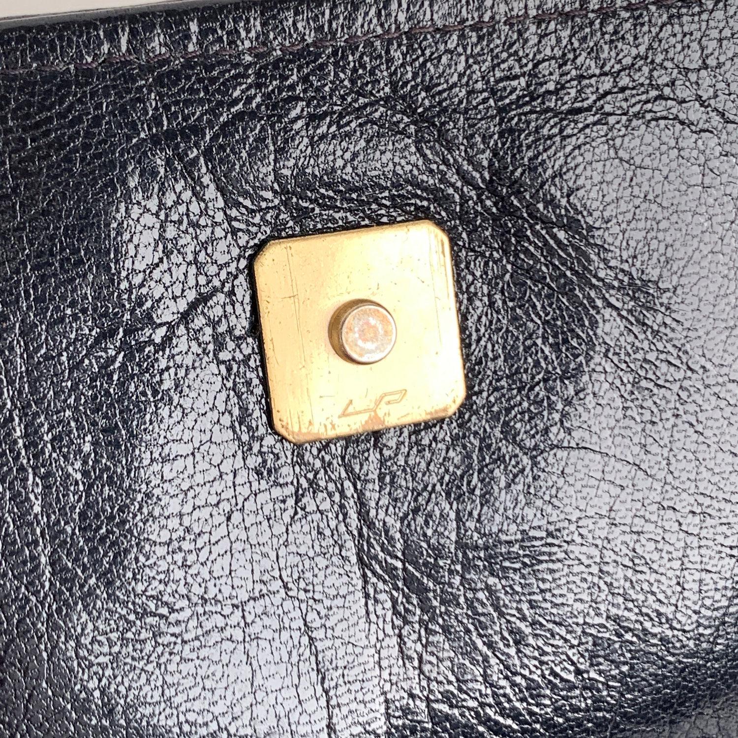 Fendi Vintage Dark Blue Woven Leather Mini Clutch Pouch Wallet 3