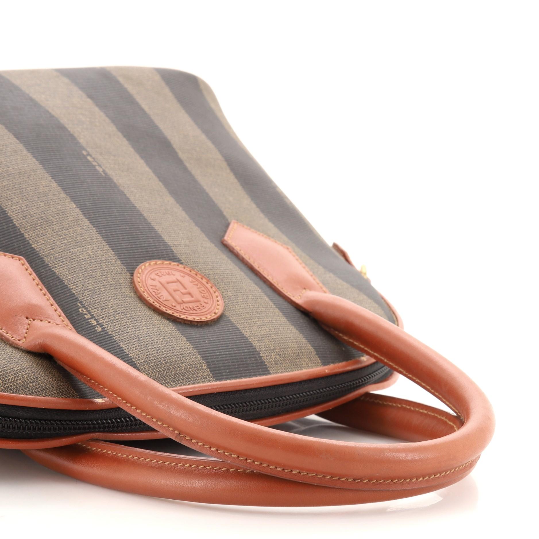 Fendi Vintage Dome Satchel Pequin Coated Canvas Medium 1