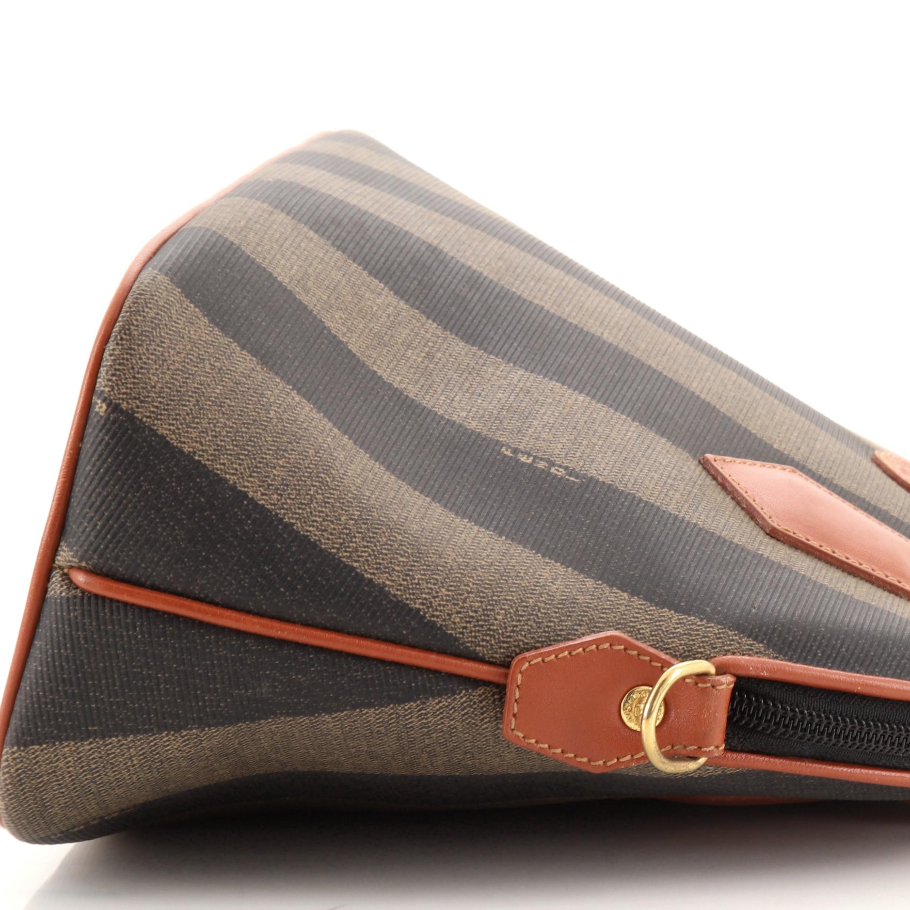 Fendi Vintage Dome Satchel Pequin Coated Canvas Medium 2