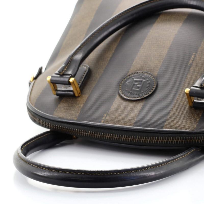 Fendi Vintage Dome Satchel Pequin Coated Canvas Medium 3