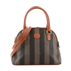 Fendi Vintage Dome Satchel Pequin Coated Canvas Medium