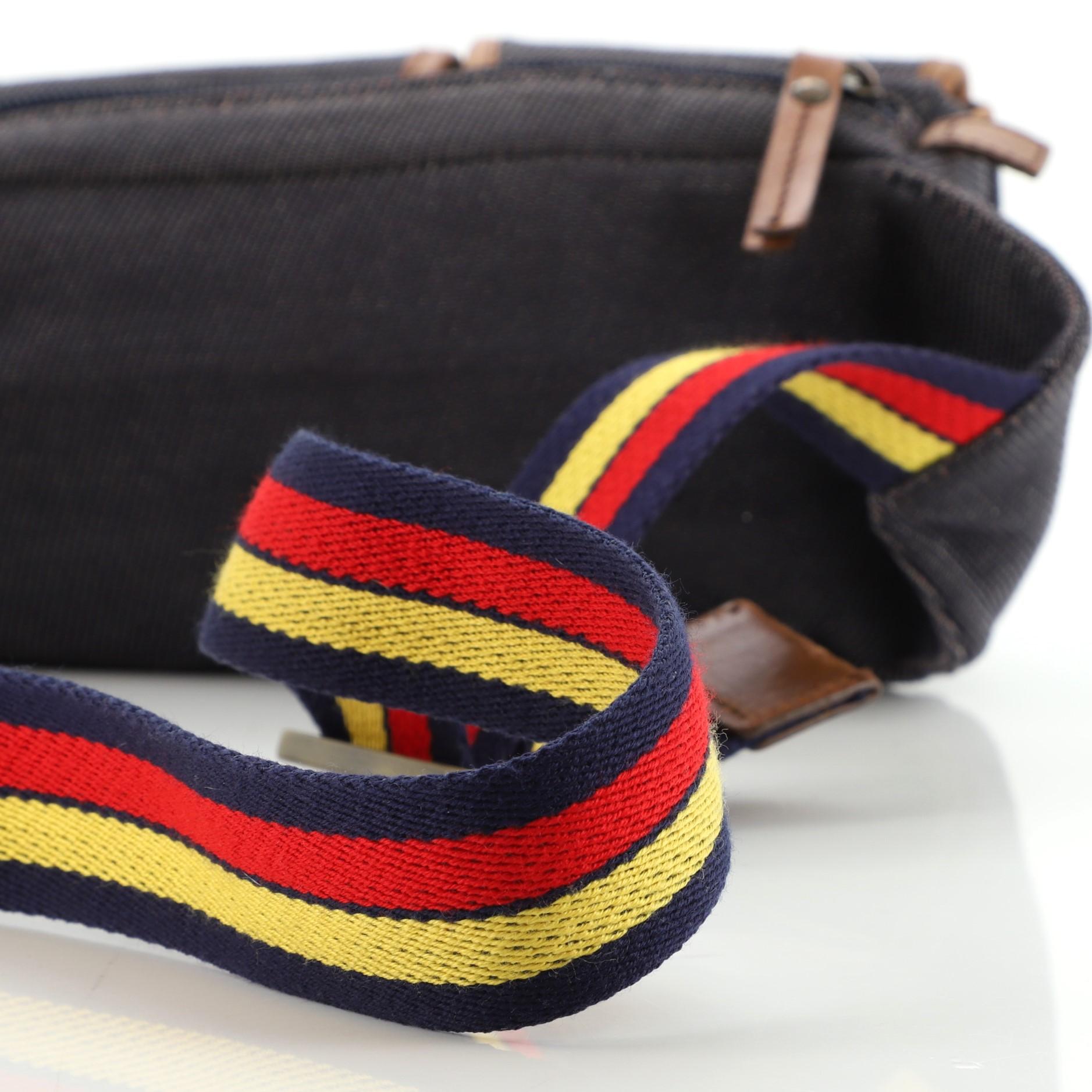  Fendi Vintage Double Pocket Waist Bag Canvas Small In Good Condition In NY, NY