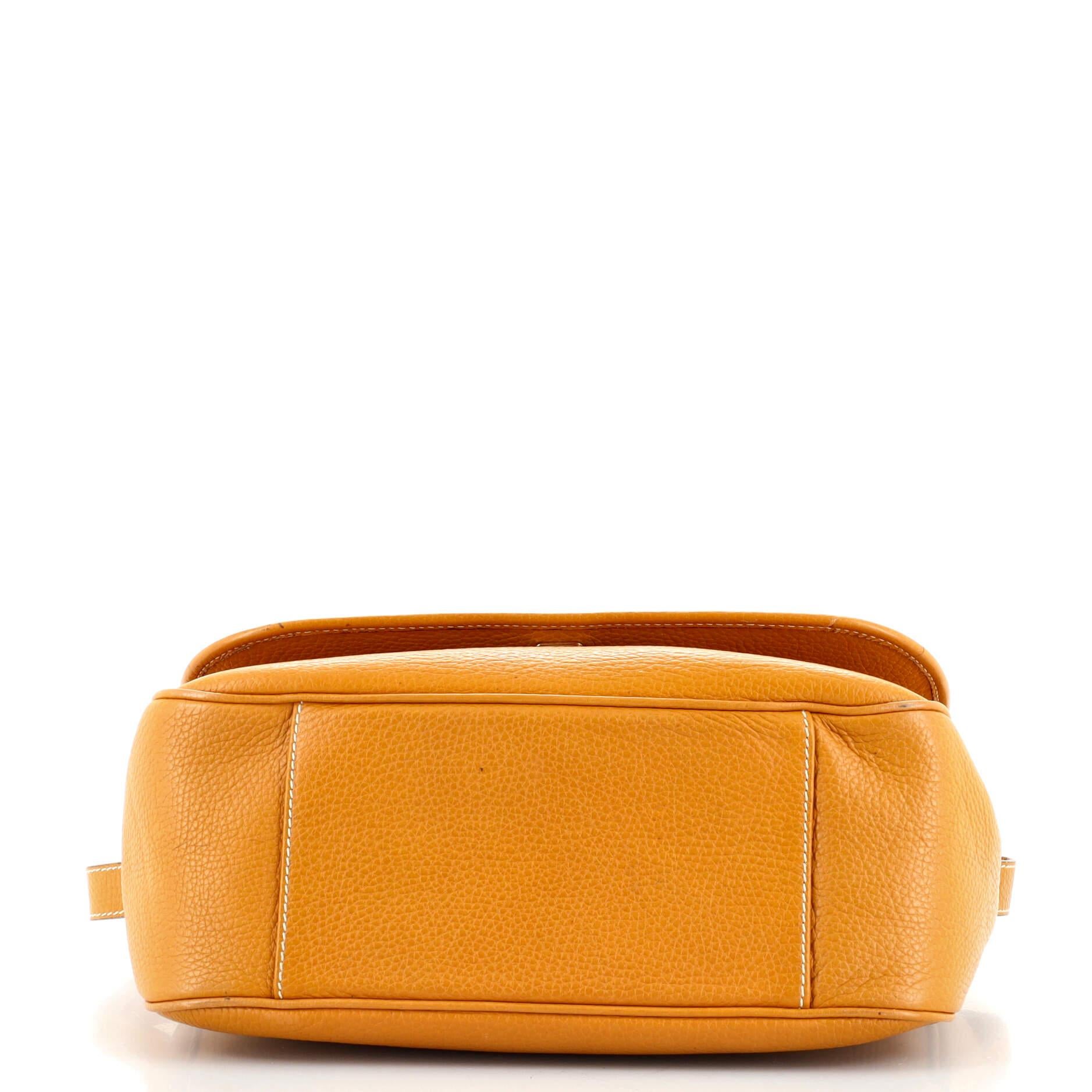 Orange Fendi Vintage FF Flap Messenger Bag Leather Medium