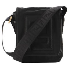 Fendi Vintage FF Flap Messenger Bag Zucca Canvas Mini