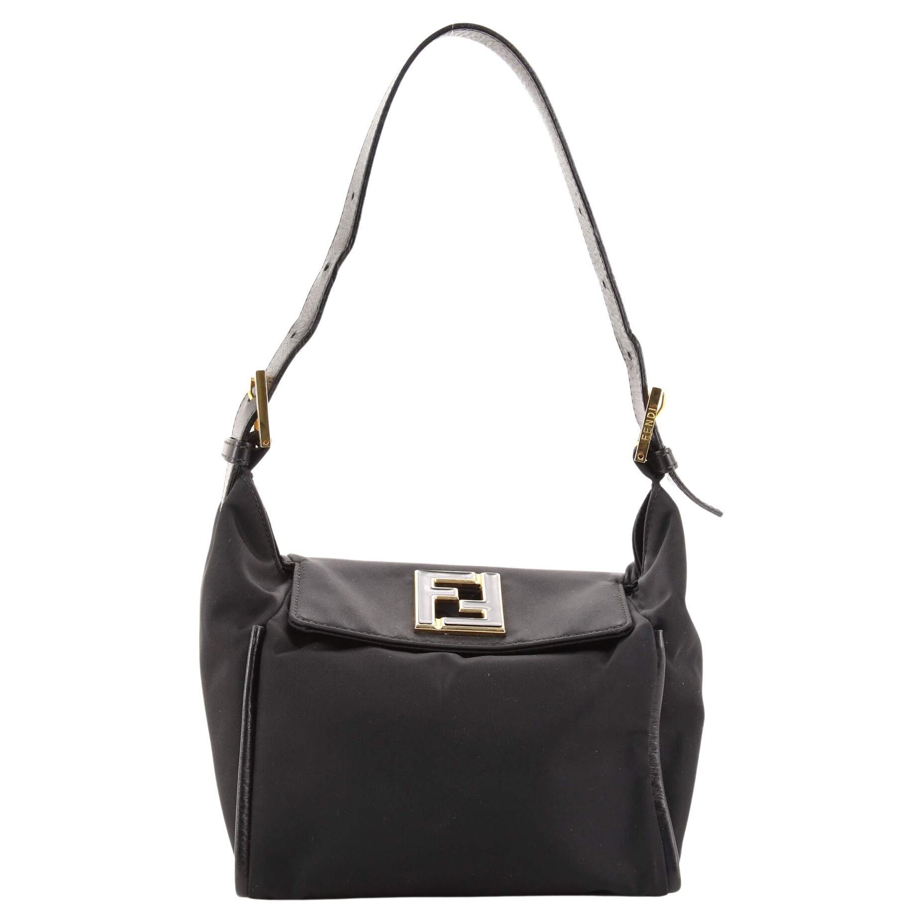 Fendi Vintage FF Flap Shoulder Bag Nylon at 1stDibs