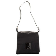 Fendi Vintage FF Flap Shoulder Bag Nylon Medium