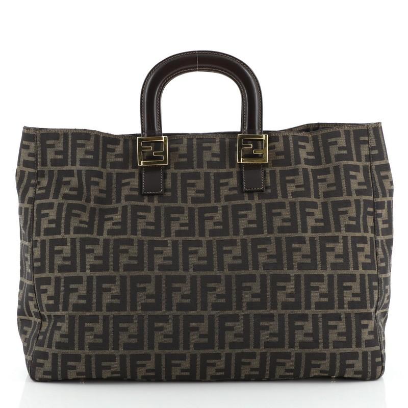 Fendi Vintage FF Handle Tote Zucca Canvas Large at 1stDibs fendi