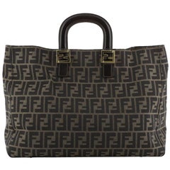 Fendi Vintage FF Handle Tote Zucca Canvas Large