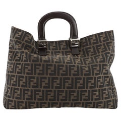 Fendi Vintage FF Handle Tote Zucca Canvas Large