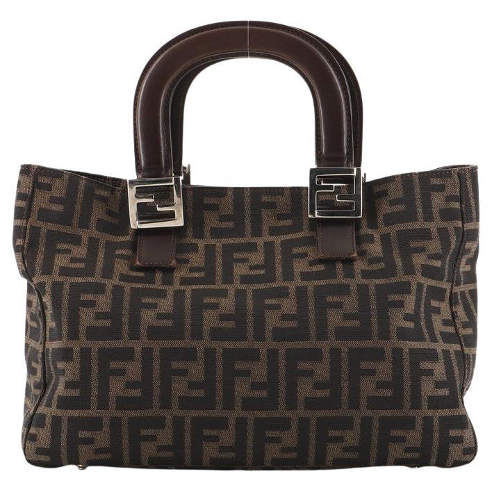 Fendi Flip Grace Convertible Tote Leather With Zucca Embossed Detail ...