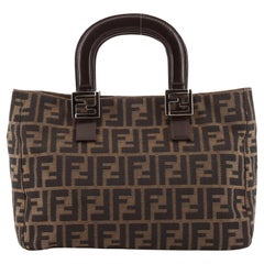 Fendi Vintage FF Handle Tote Zucca Canvas Small