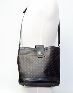 Fendi Vintage FF Logo Blue Canvas Shoulder Bag