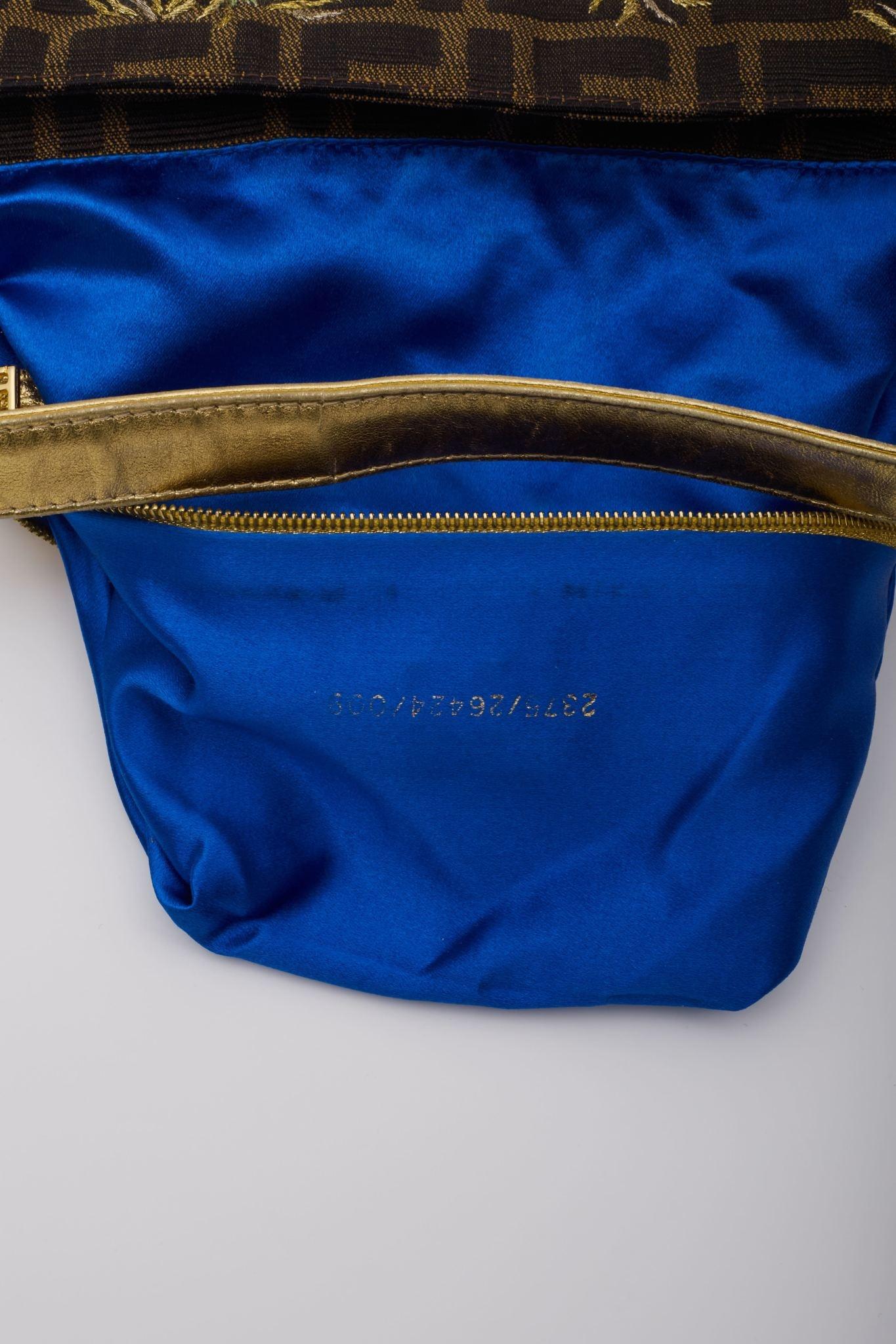 Fendi Vintage FF Monogram Flower Embodied Baguette Bag 6