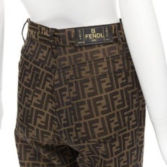FENDI Vintage FF Zucca monogram high waisted straight leg pants 29"