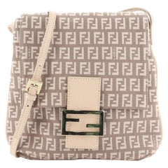 Fendi Vintage Flap Crossbody Bag Zucchino Canvas Small