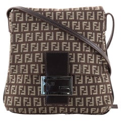 Fendi Vintage Flap Crossbody Bag Zucchino Canvas Small