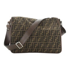 Fendi Vintage Flap Messenger Bag Zucca Canvas Medium