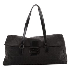 Fendi Vintage Flap Satchel Zucchino Canvas Large