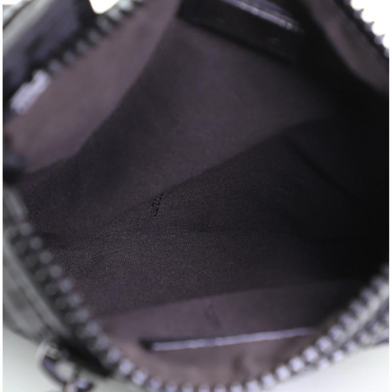 Black Fendi Vintage Flat Crossbody Bag Zucca Nylon Small