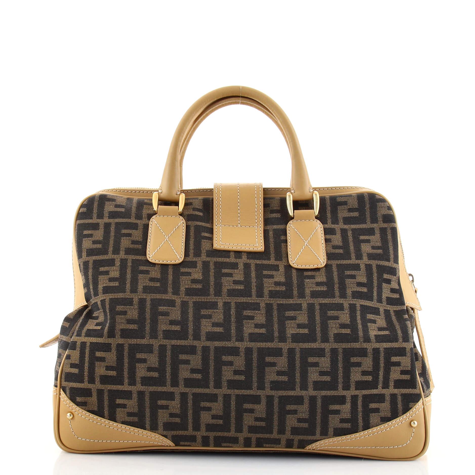 Fendi Vintage Frame Doctor Bag Zucca Canvas Large In Good Condition In NY, NY