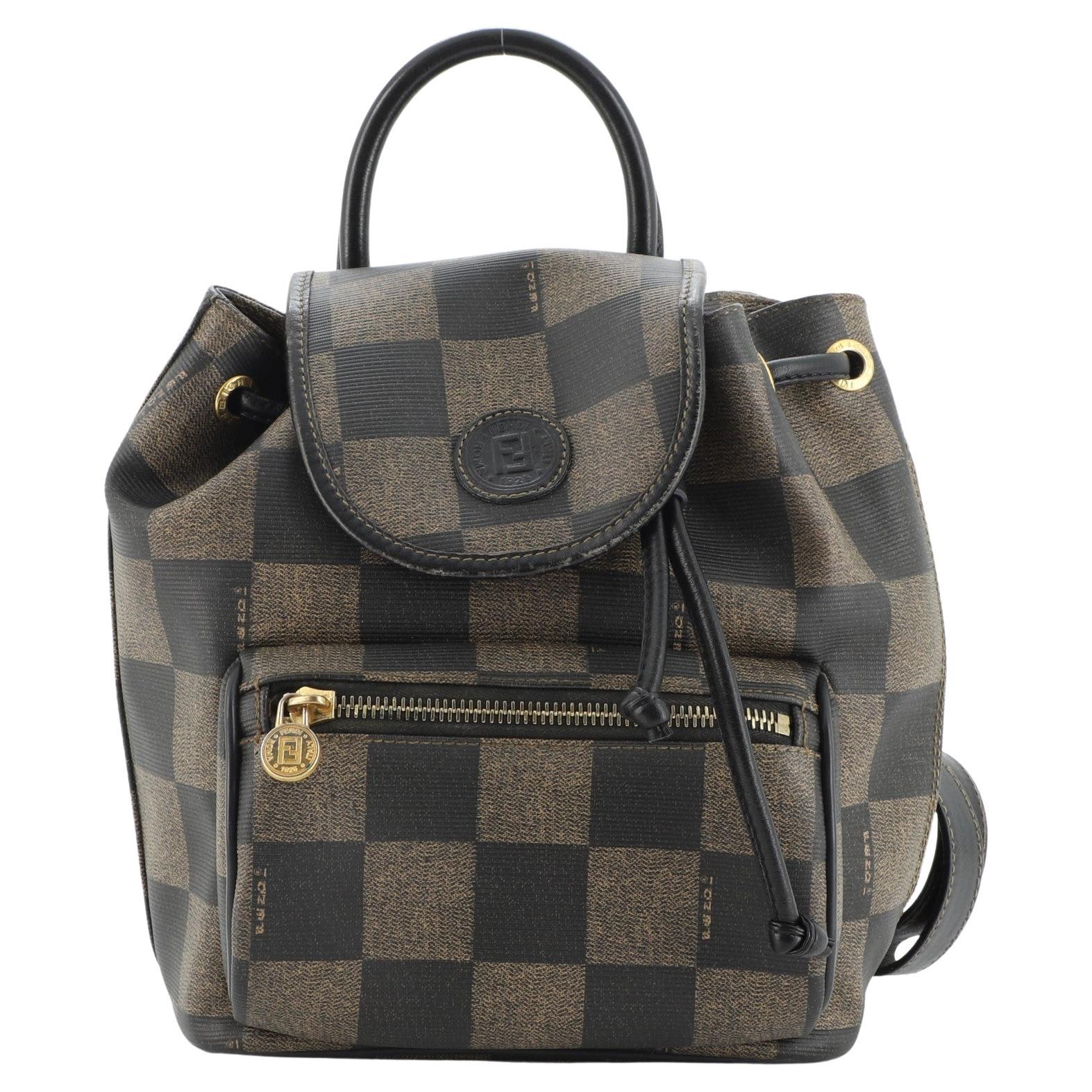 Fendi Monster Backpack Nylon with Leather and Fur Mini at 1stDibs