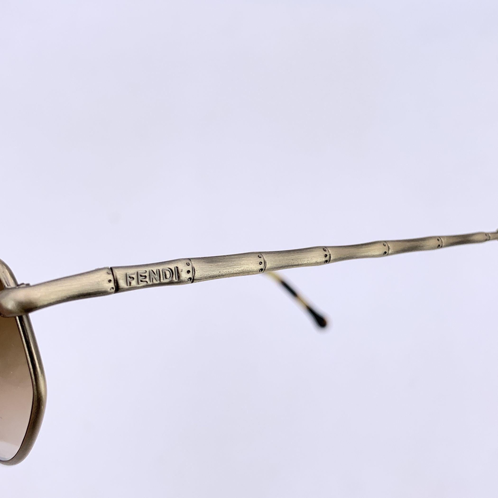 Fendi Vintage Gold Brown Sunglasses FV 283 52/18 135mm In Excellent Condition For Sale In Rome, Rome