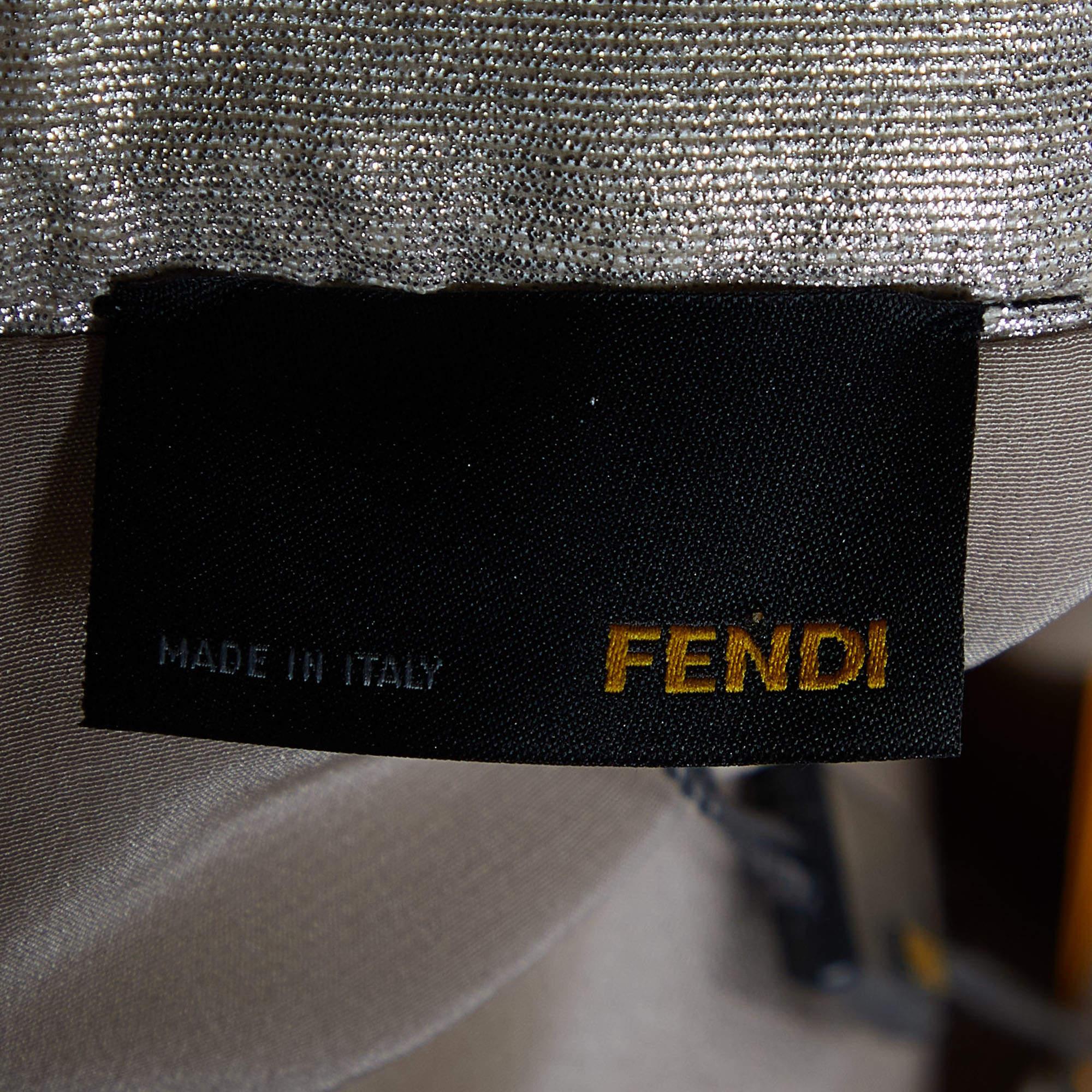 Fendi Vintage Gold Lurex Silk Tiered Mini Skirt M For Sale 1