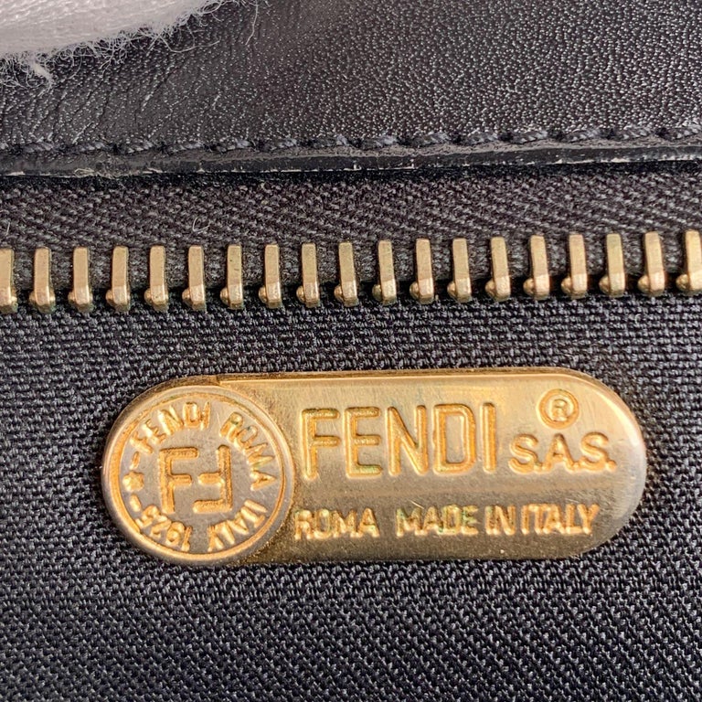 Fendi Vintage Gray Canvas Retractable Handles Briefcase Work Bag at 1stDibs