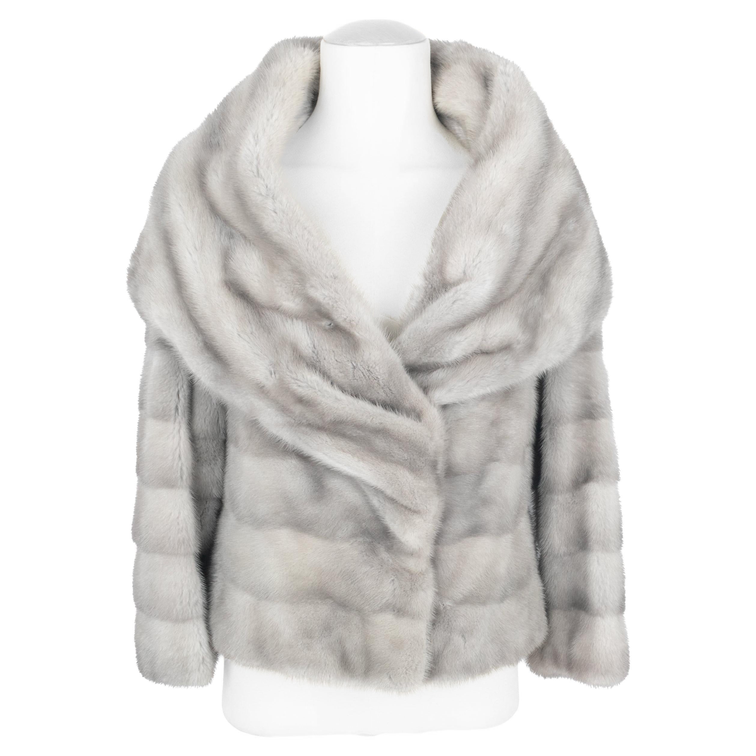 Fendi Vintage Gray Mink Jacket by Karl Lagerfeld, Size 44IT, 2009 FW