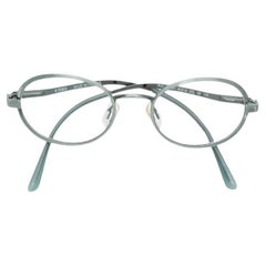 Fendi Vintage green-grey metal 90s small eyeglasses